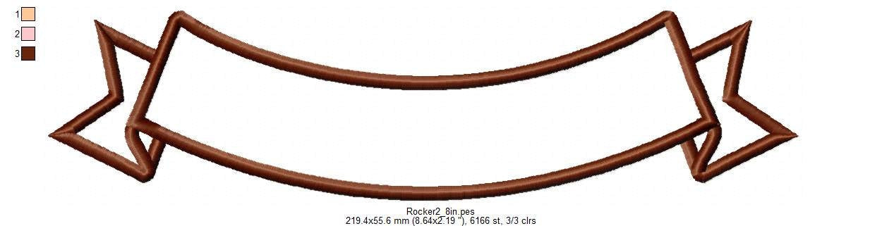 Arc Shape Banner for Rocker Applique
