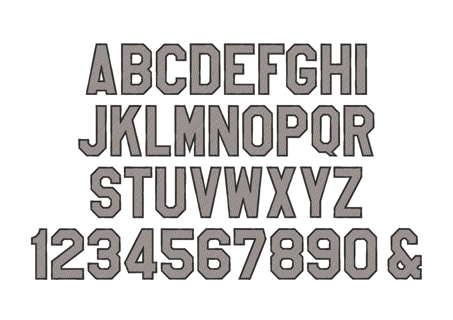 Faux Chenille Sport Block Font