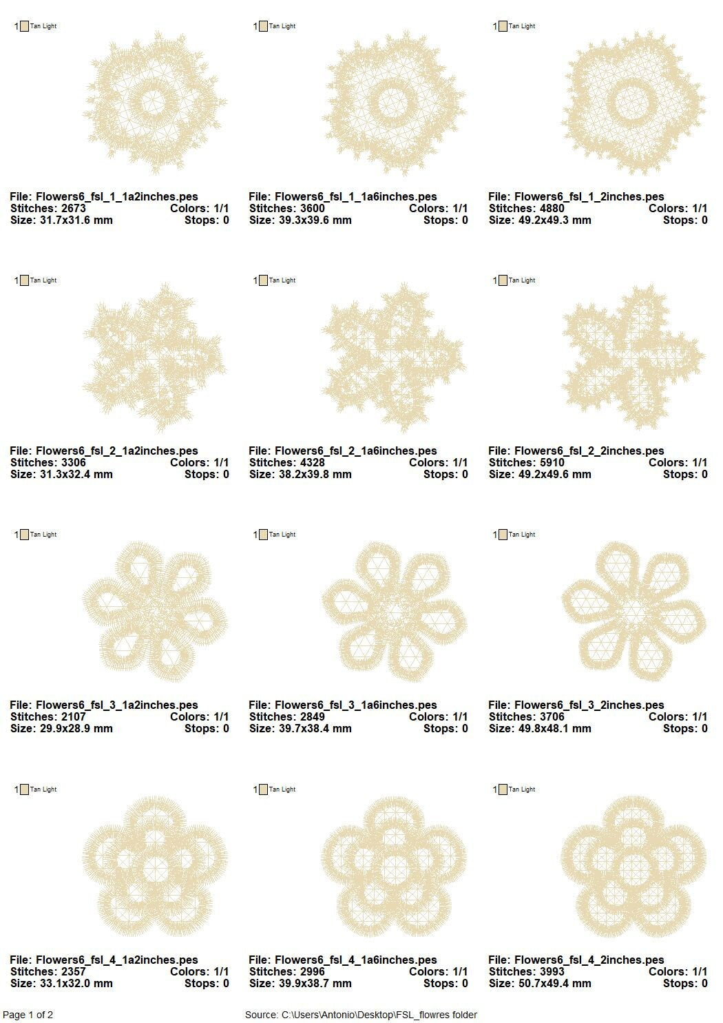 Mini Delicate Lace Flower Set of 6