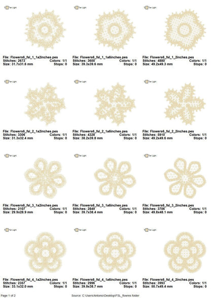 Mini Delicate Lace Flower Set of 6