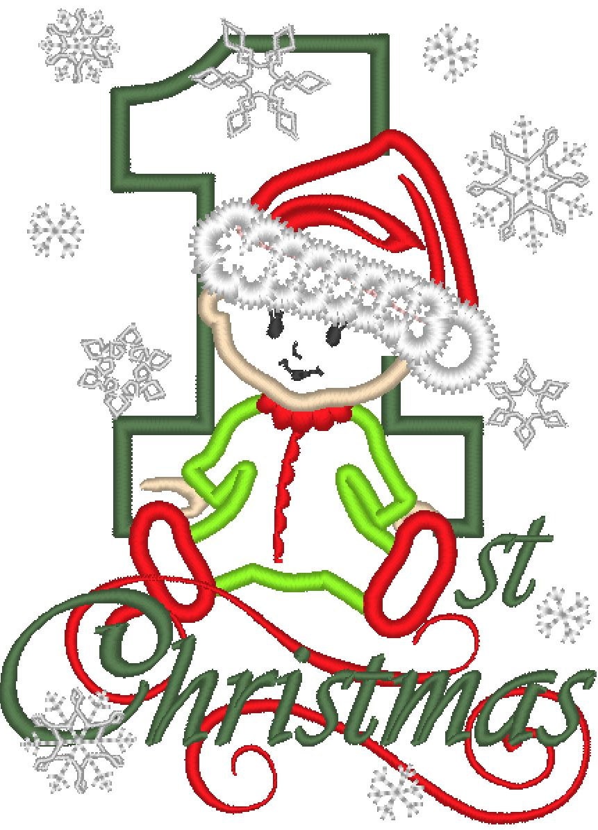 1st Christmas Baby Applique