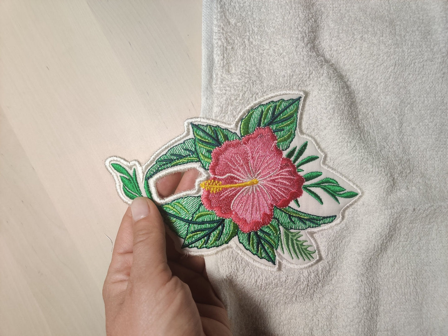 Hibiscus Flower Towel Hanging Hole
