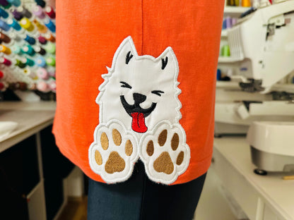 Cute Dog Puppy Paw Cutout Applique