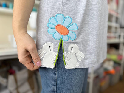 Little Easter Bunnies with Flower