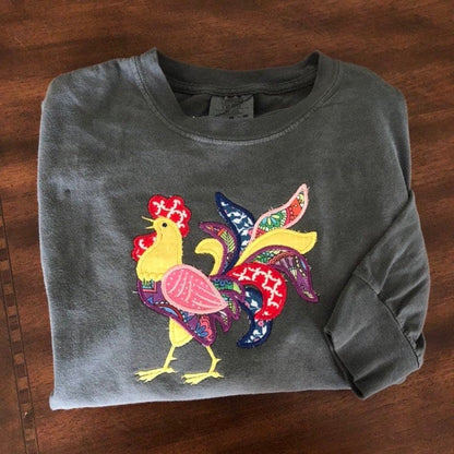 Rooster Applique and Fill Stitch