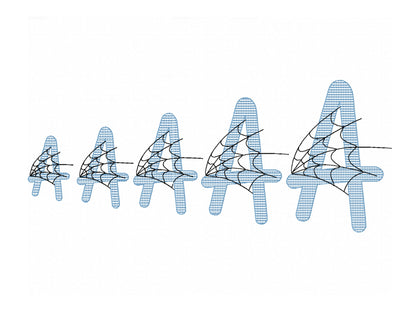 Spiderweb Font embroidery spider web alphabet Halloween cobweb spooky