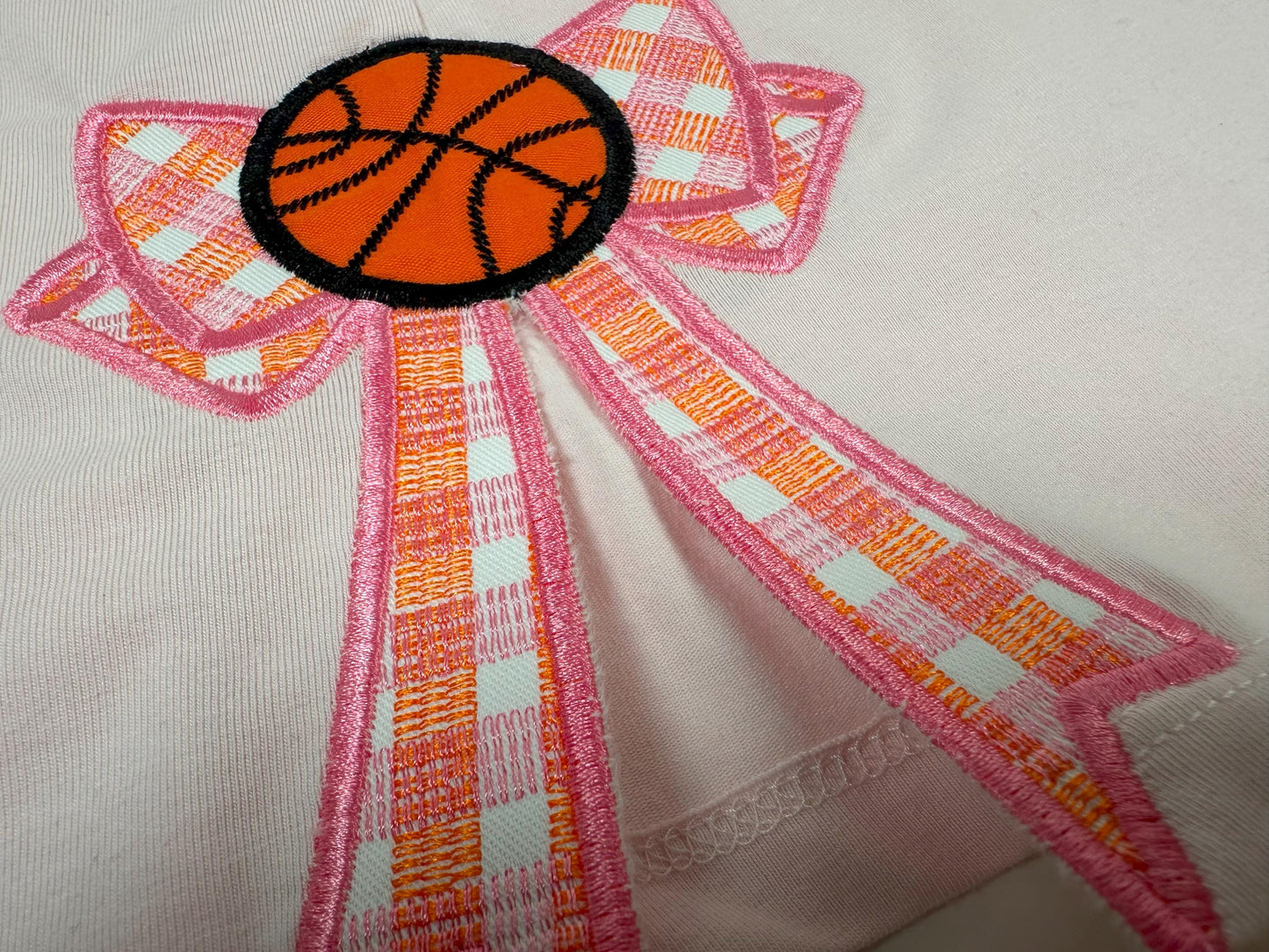 Basketball Sports Gingham Plaid Patterned Bow