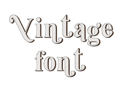 Vintage Glitter HTV vinyl Font