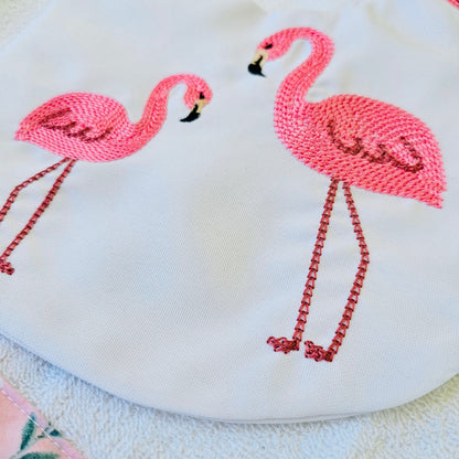 Chain stitch Flamingo embroidery chain flamingos machine embroidery