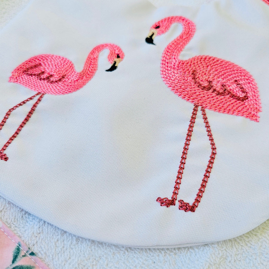 Chain stitch Flamingo embroidery chain flamingos machine embroidery