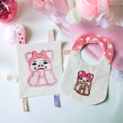 Cute Little Fringed Pig Piggie Piggy