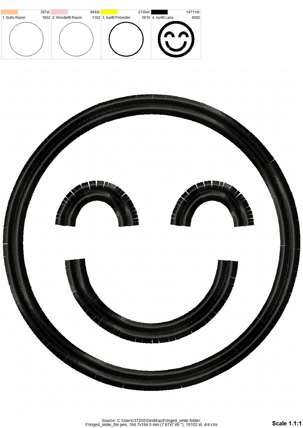 Big Fringed Happy Face