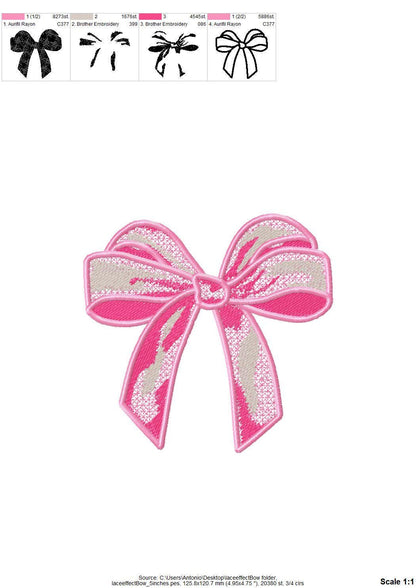 Light Stitch Lace Effect Bow