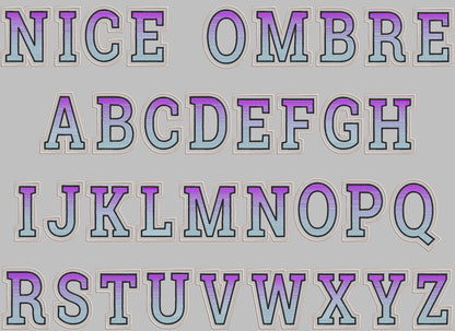 Iridescent 2-Color Sororities Varsity Greek Font Applique
