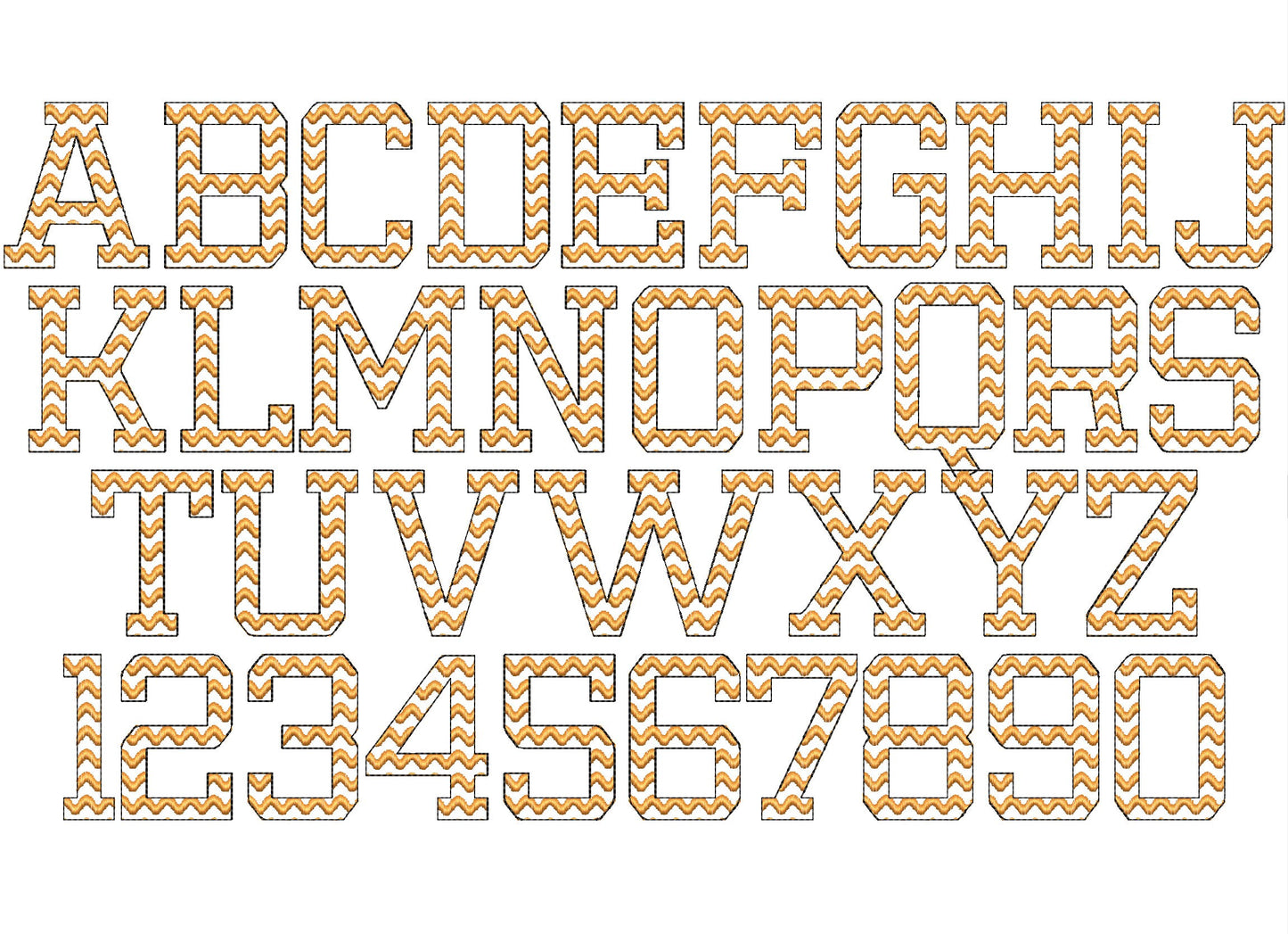 Patterned Font Set of 4