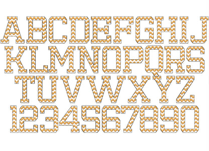 Patterned Font Set of 4