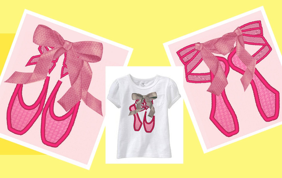 Ballerina Shoes Applique Set of 3