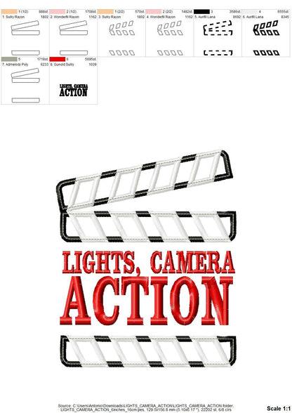 Lights Camera Action Applique