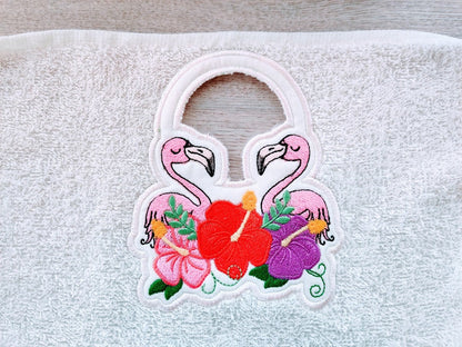 Flamingo And Hibiscus Towel Hanging Hole Topper