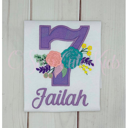 Shabby Chic Floral Birthday Numbers