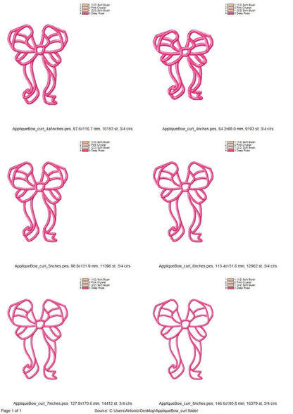 Curl Heirloom Bow Applique