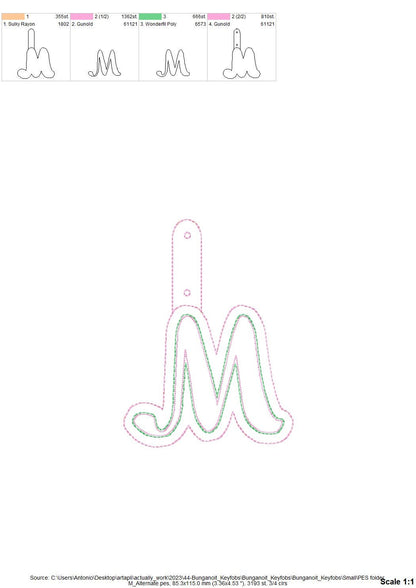 Puffy Puff Foam Monogram Keychain