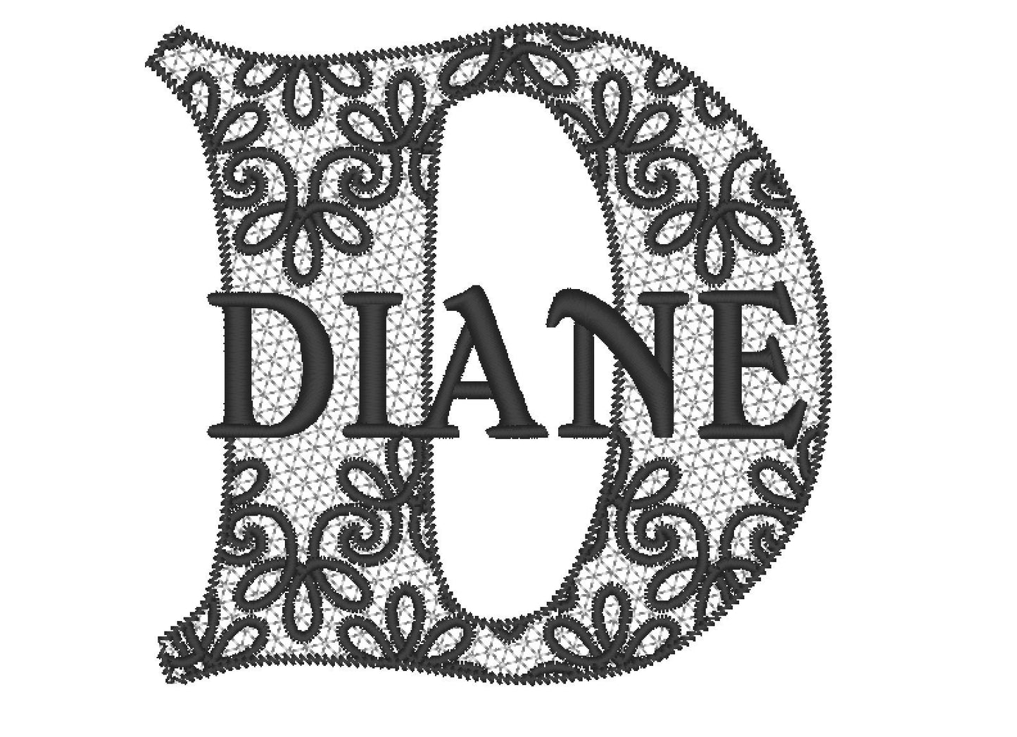 Delicate Lace Split Monogram Font