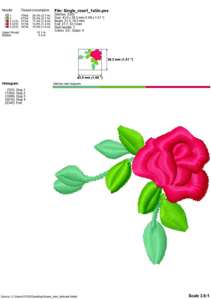 Accent Mini Rose Flower Big Set