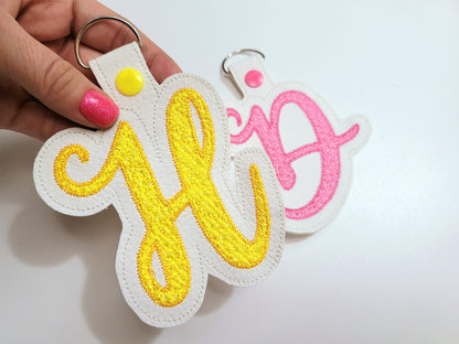 Faux Chenille Monogram Keychain