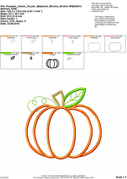 Classic Pumpkin Applique