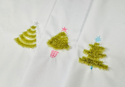 Three Single Fringed Christmas trees