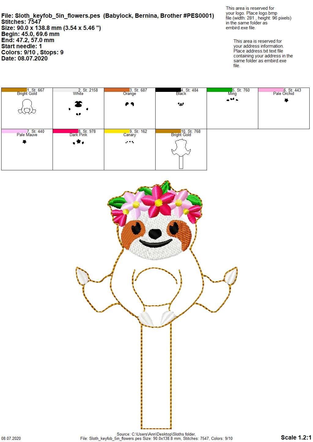 Sloth Floral Crown Feltie