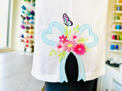Fringed Flower and Heart Bow