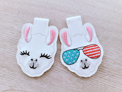 Llama head lama face with glasses American flag patriotic 2 types ITH