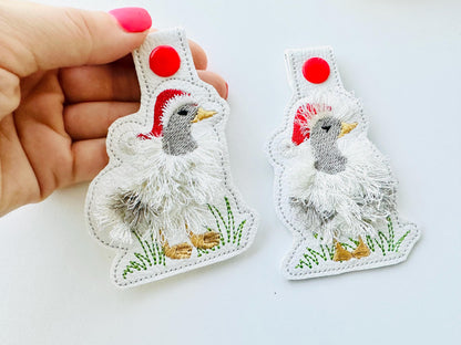 Fringed Farm Duck Keychain Set of 2