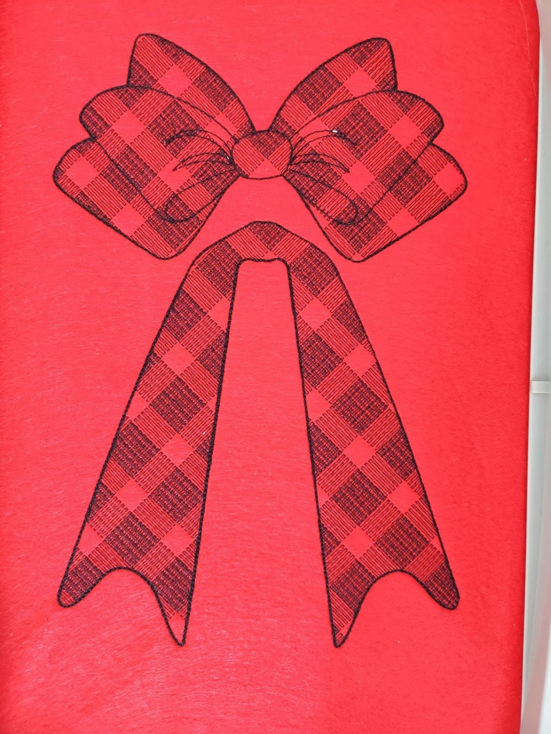 Plaid Christmas Bow 3D Feltie