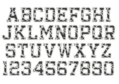 Cow Spots Patterned Fill Stitch Block Font
