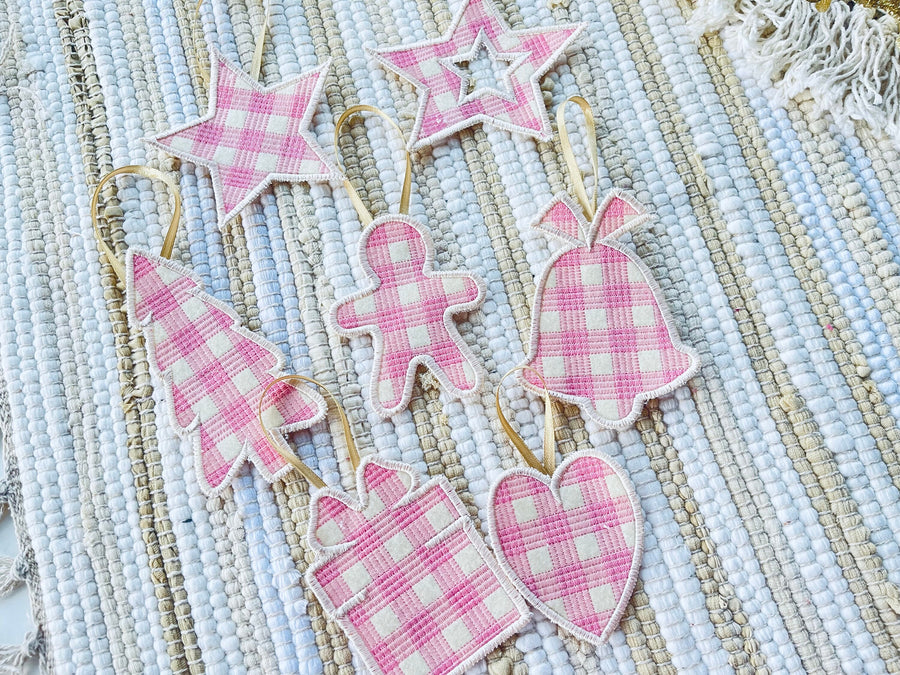 Plaid Patterned Christmas Tree Ornaments