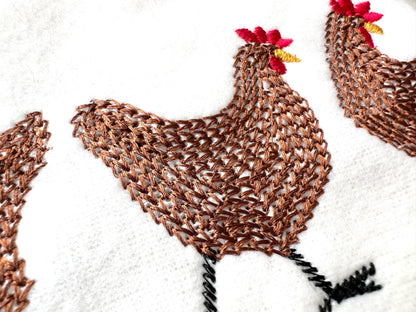 Hand Stitch Effect Chicken Set of 5