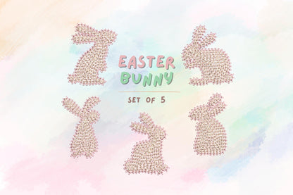 Easter Bunny Silhouette Set Of 5