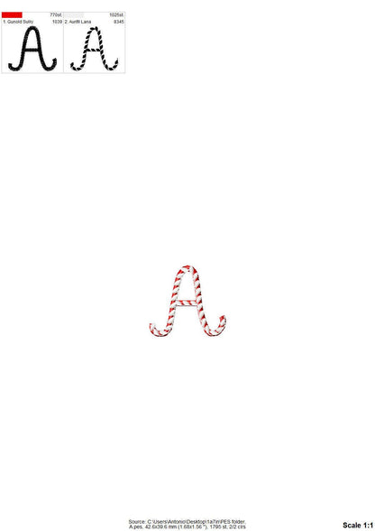 Dense Candy Cane Stitch Font