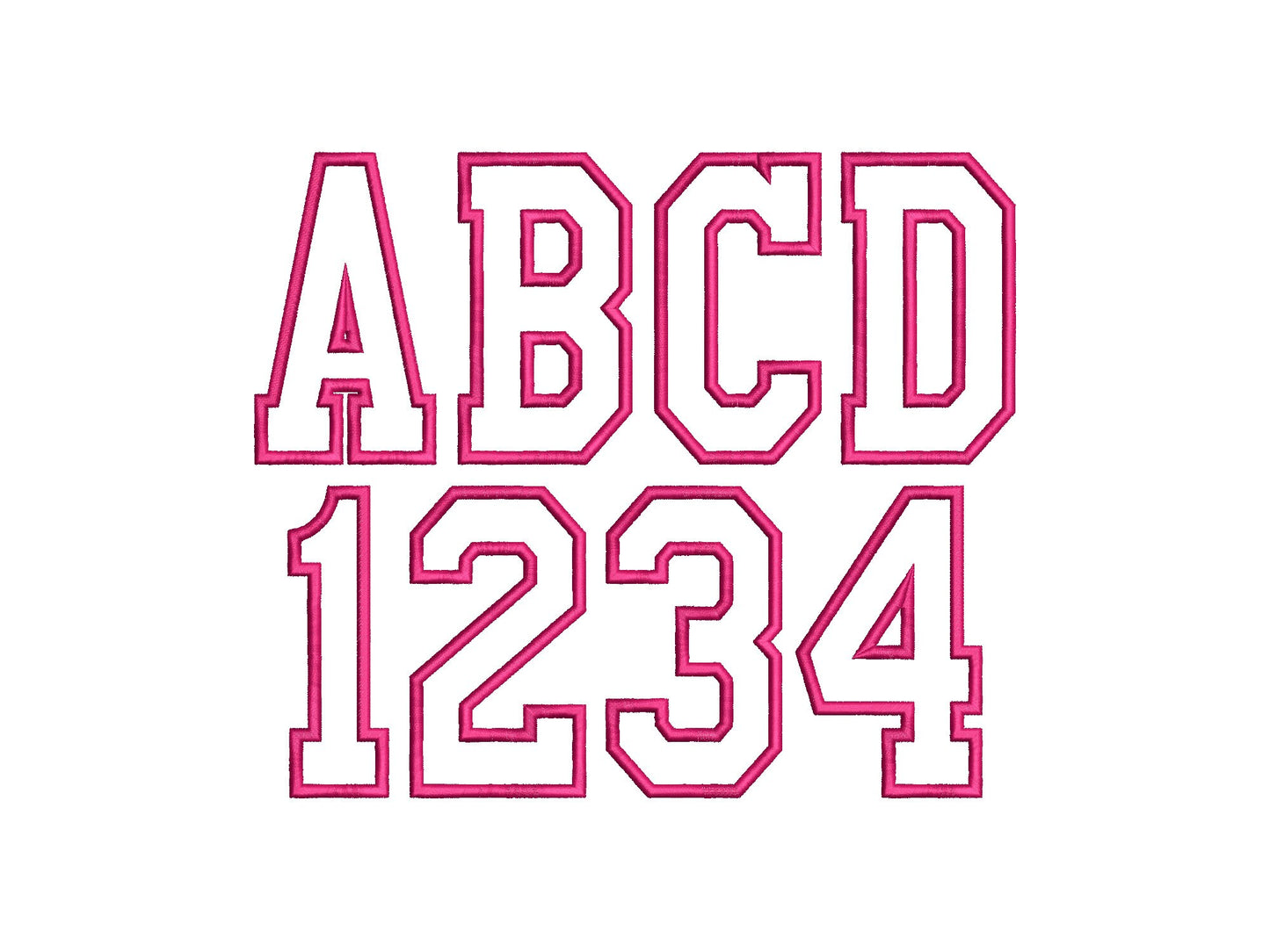 Narrow Varsity Athletic Sport Font Applique