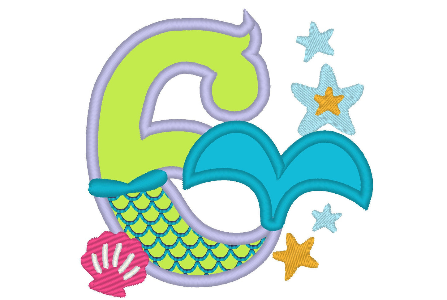 Mermaid Tail Birthday Number 6