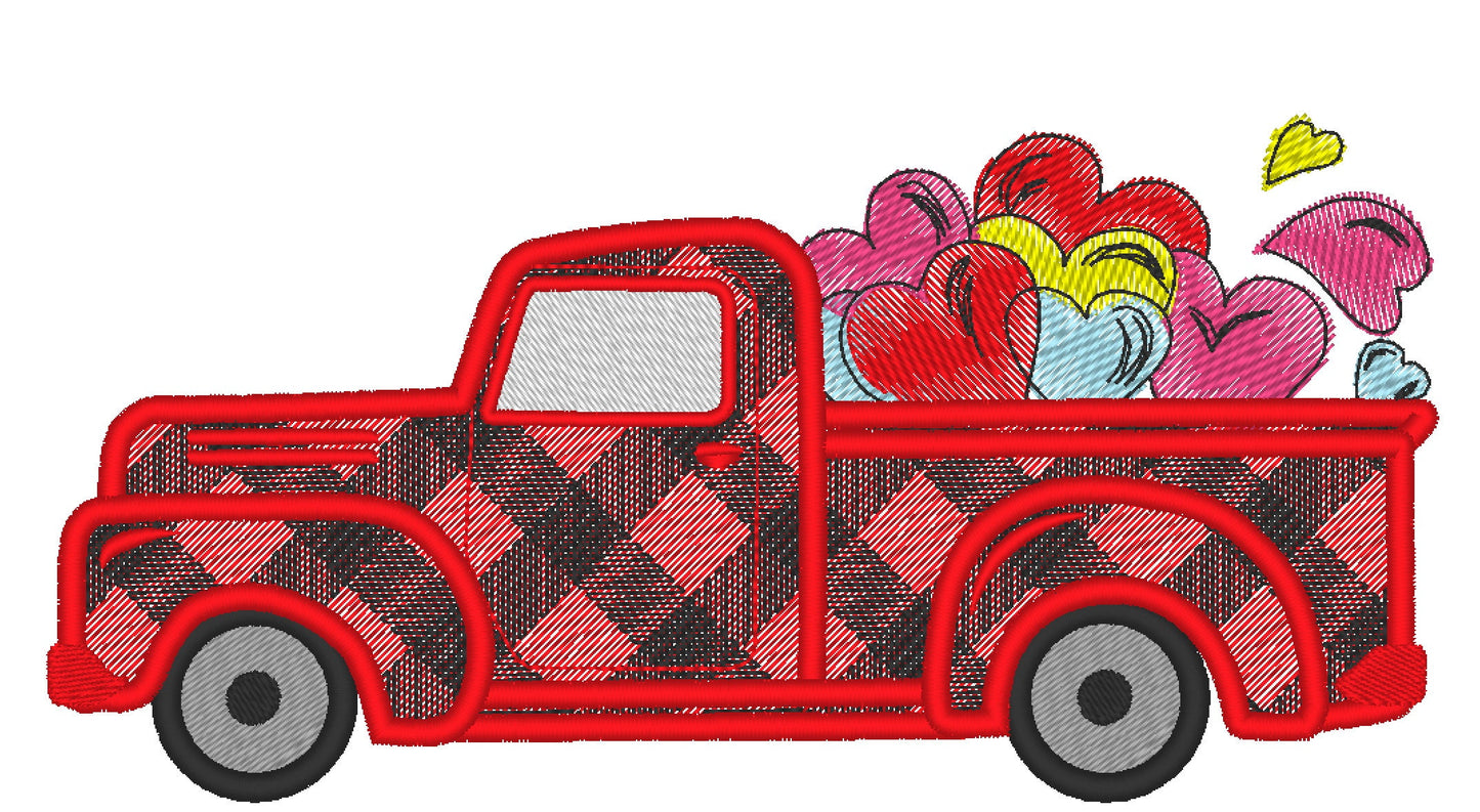 Wagon Red Truck with Heart