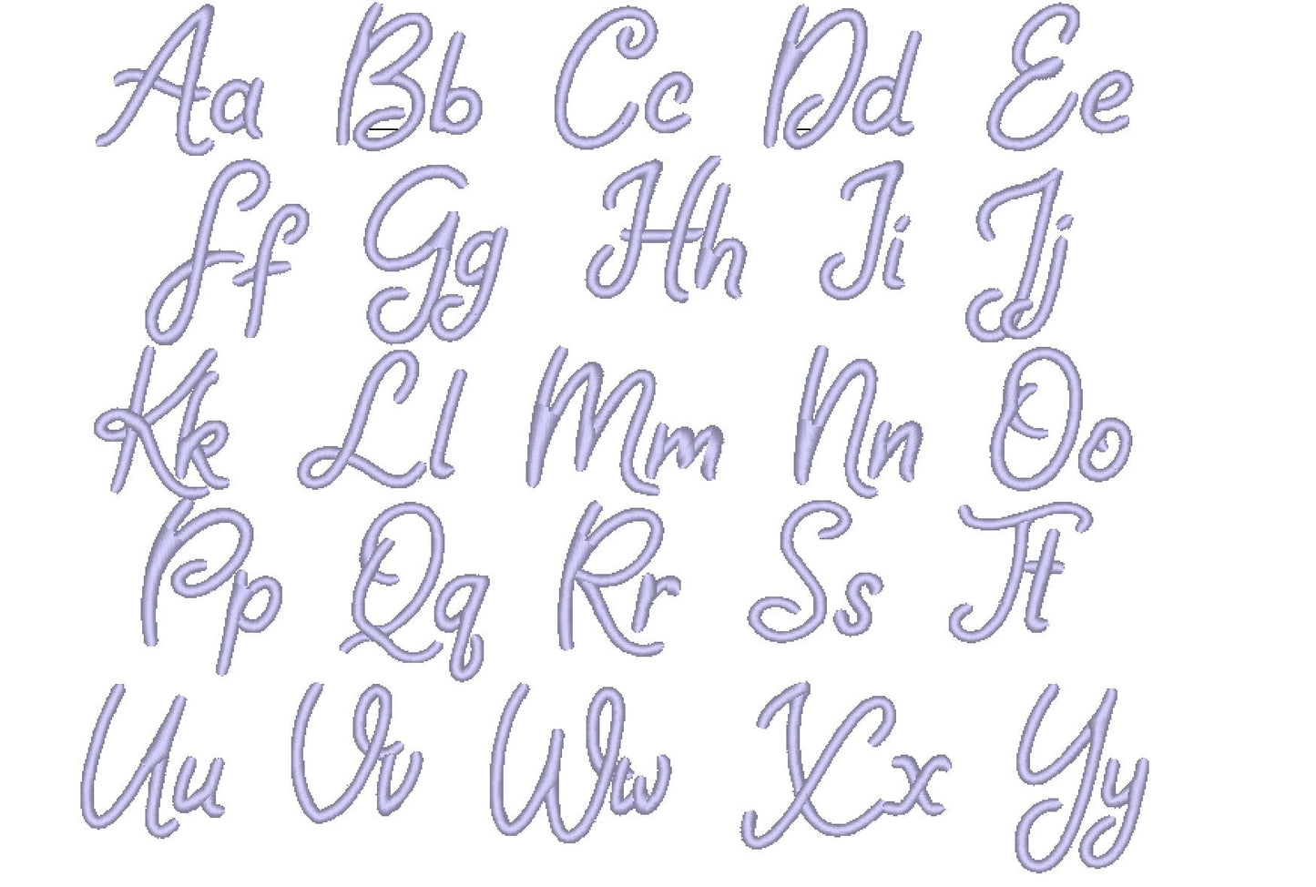 Satin Stitch Curl Font
