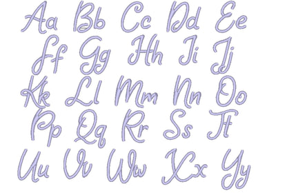 Satin Stitch Curl Font