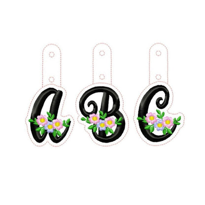 Meadow Floral Monogram Keychain ITH