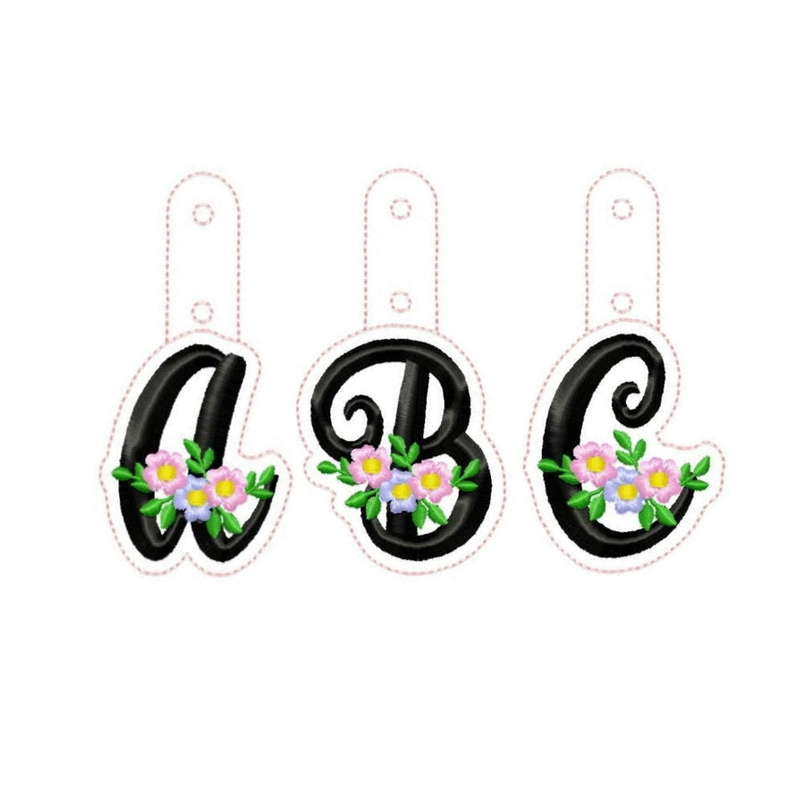 Meadow Floral Monogram Keychain ITH