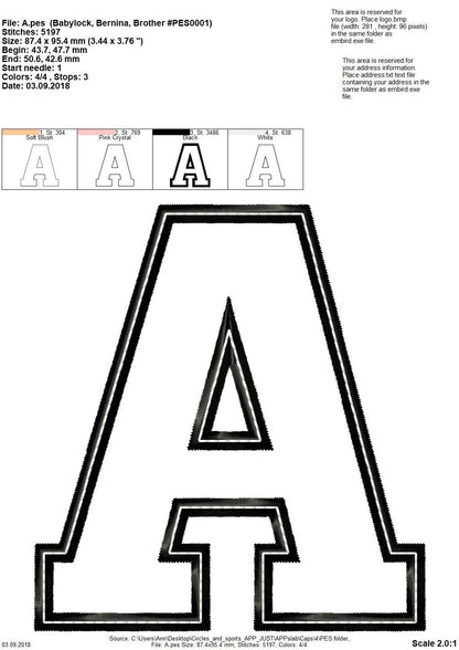 Athletic Collegiate Sport Font Applique