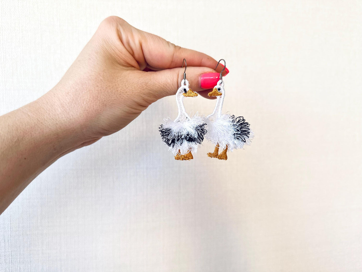 Cute Fringed Goose Earrings